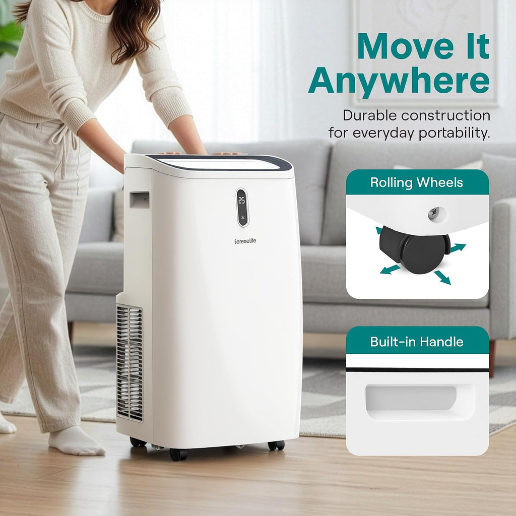 12,000 BTU WiFi Smart Portable Air Conditioner – Cooling, Fan & Dehumidifier, 24hr Timer, Remote, Window Kit