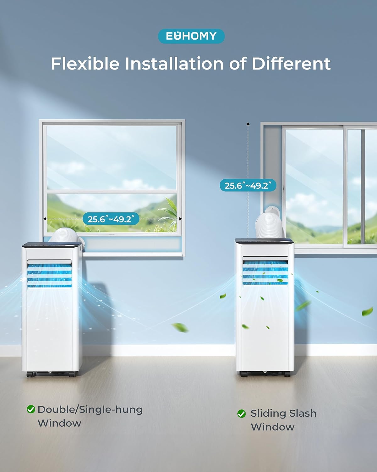 9,000 BTU 4-in-1 Portable Air Conditioner for 20m² – Cooling, Dehumidifier, Fan, Digital Display, Window Kit