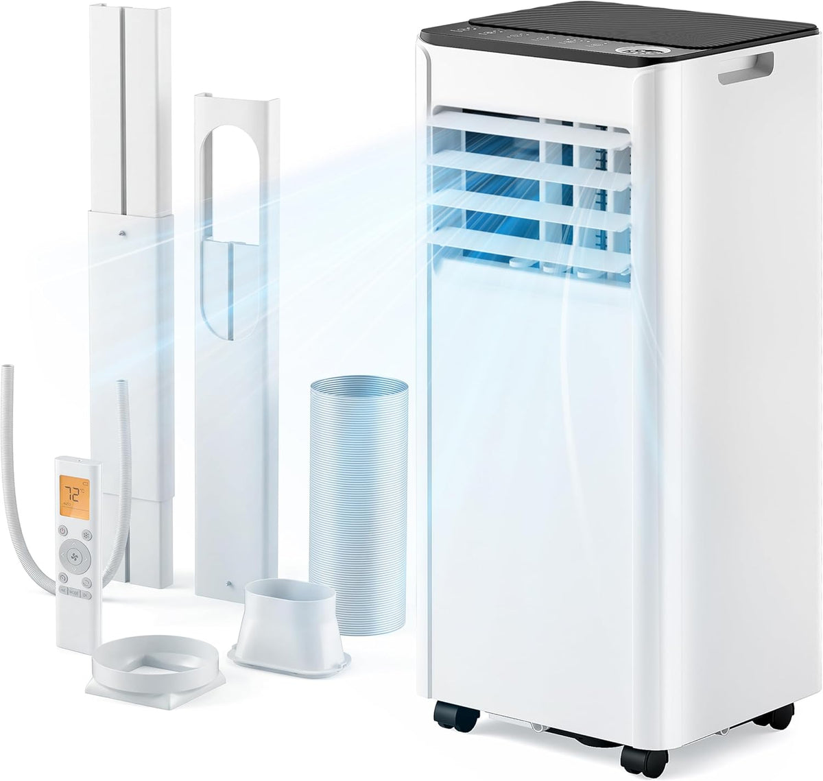9,000 BTU 4-in-1 Portable Air Conditioner for 20m² – Cooling, Dehumidifier, Fan, Digital Display, Window Kit