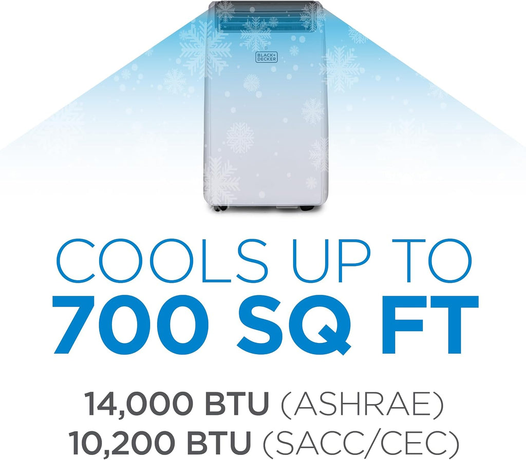 14,000 BTU Portable Air Conditioner – 3-in-1 Cooling, Fan & Dehumidifier, Remote, Window Kit