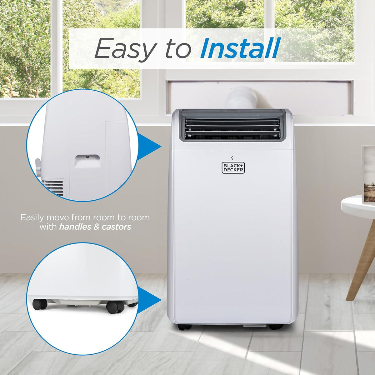 14,000 BTU Portable Air Conditioner – 3-in-1 Cooling, Fan & Dehumidifier, Remote, Window Kit