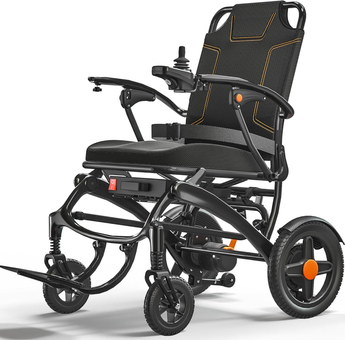 Ultra Lightweight Foldable Electric Wheelchair – 18+ Mile Range, Carbon Fibre & Aluminium Frame, Portable All-Terrain Power Chair