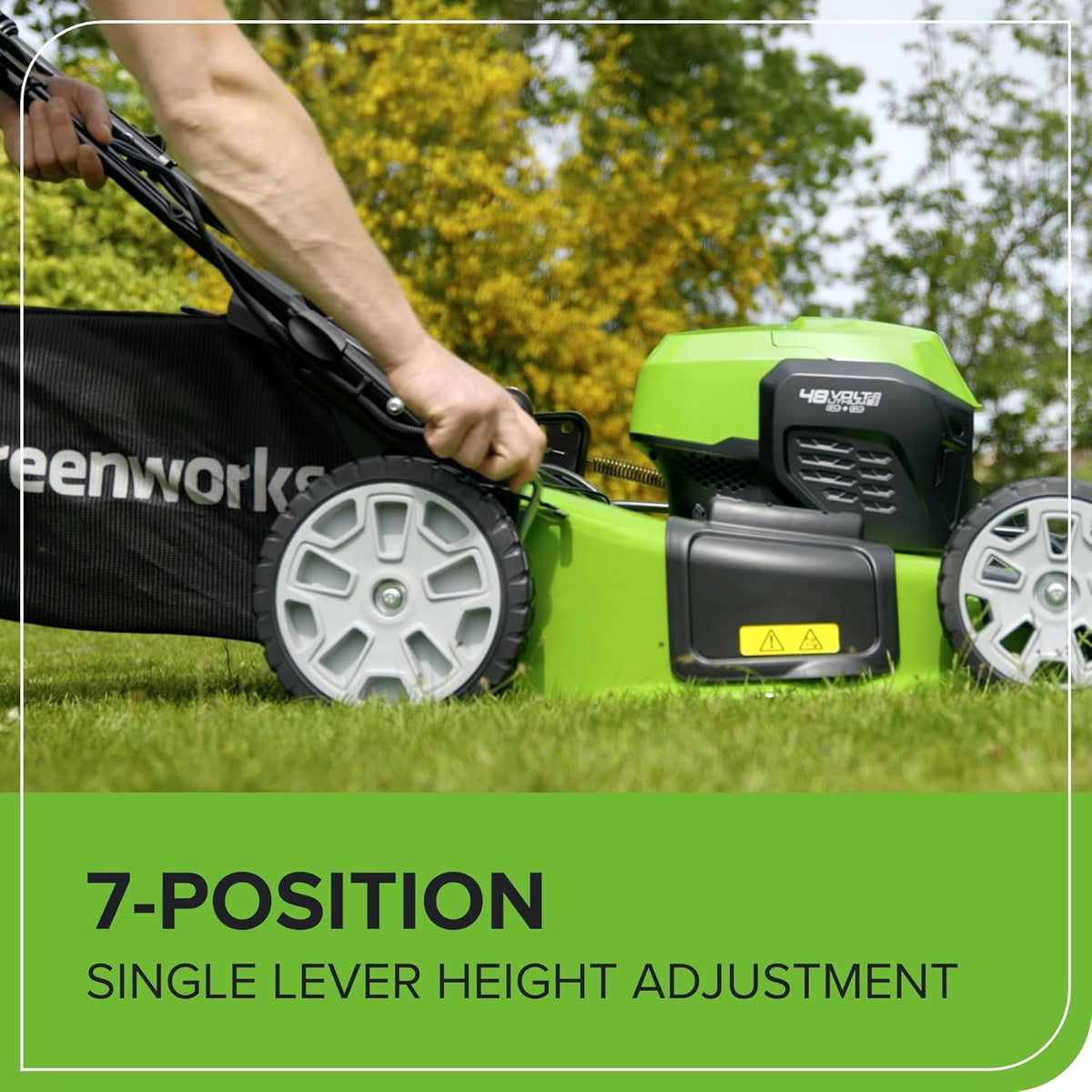 48V Cordless Self-Propelled Lawn Mower with 46cm Cutting Width, 55L Grass Bag, 2×4Ah Batteries