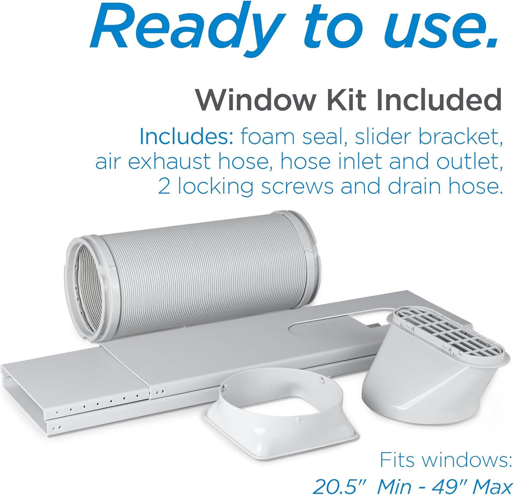 14,000 BTU Portable Air Conditioner – 3-in-1 Cooling, Fan & Dehumidifier, Remote, Window Kit