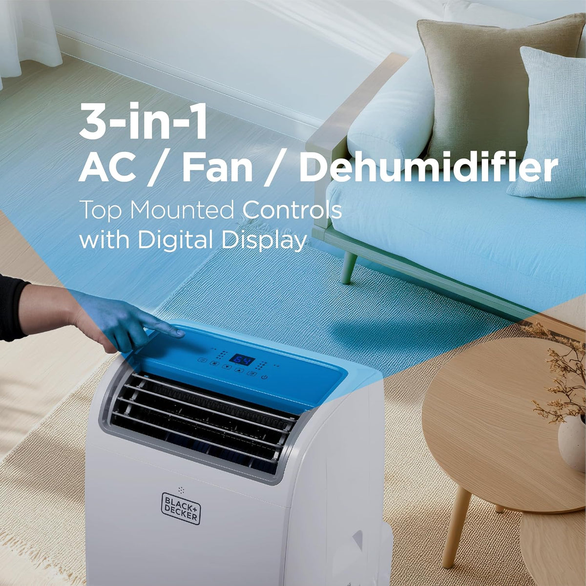 14,000 BTU Portable Air Conditioner – 3-in-1 Cooling, Fan & Dehumidifier, Remote, Window Kit
